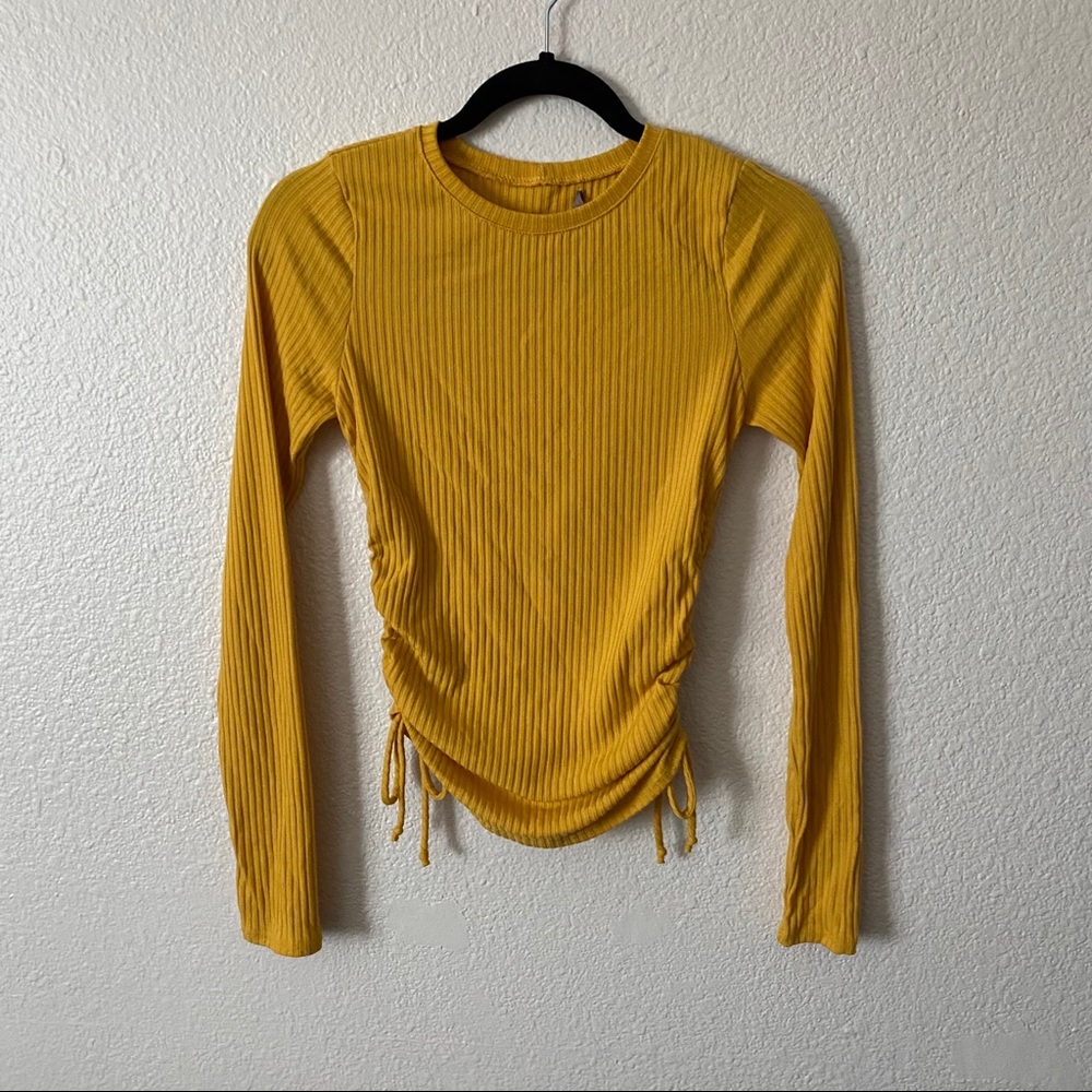side-cinched yellow top
